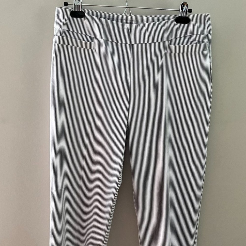 NWOT Zac & Rachel Seersucker Tapered Ankle Trousers 10